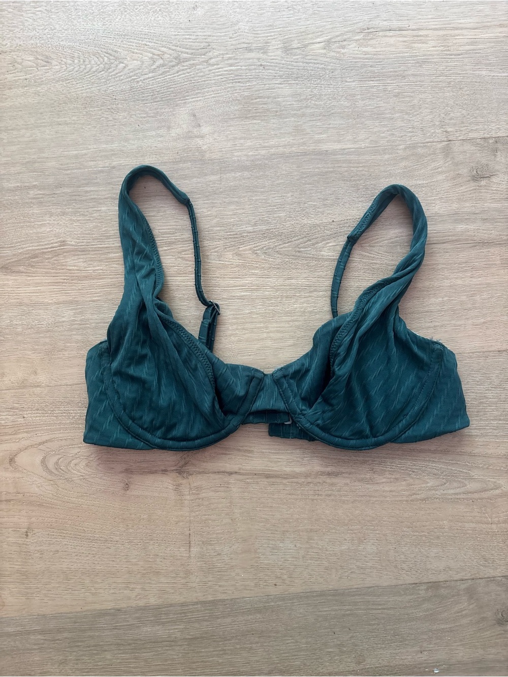 Abercrombie Emerald Green Textured Bikini Top